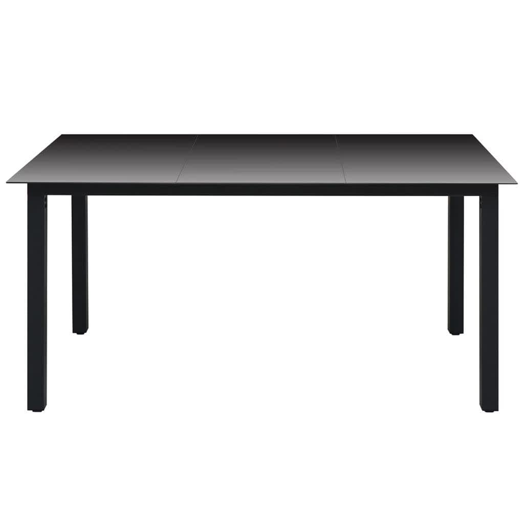 Set da Pranzo da Giardino 7 pz Nero con Cuscini in Polyrattan - homemem39