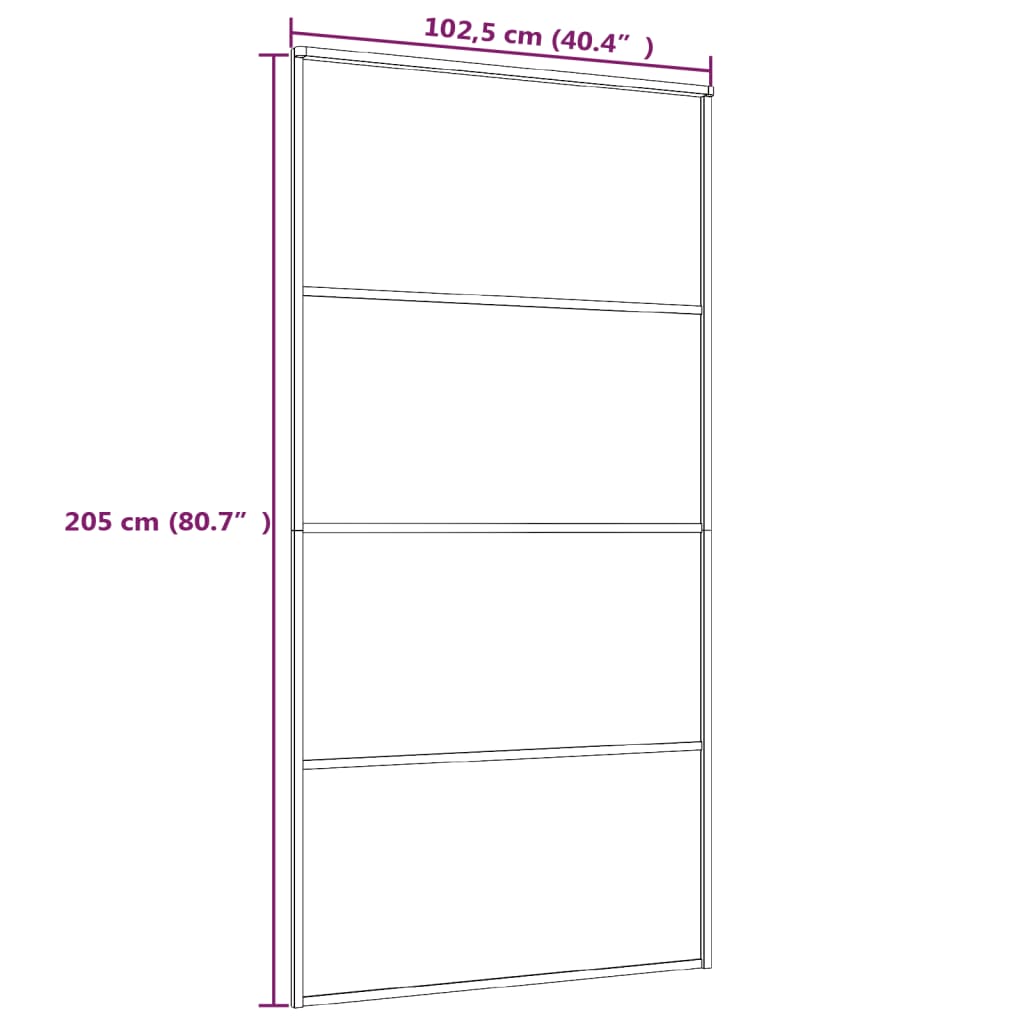 Porta Scorrevole in Vetro ESG e Alluminio 102,5x205 cm Nera - homemem39