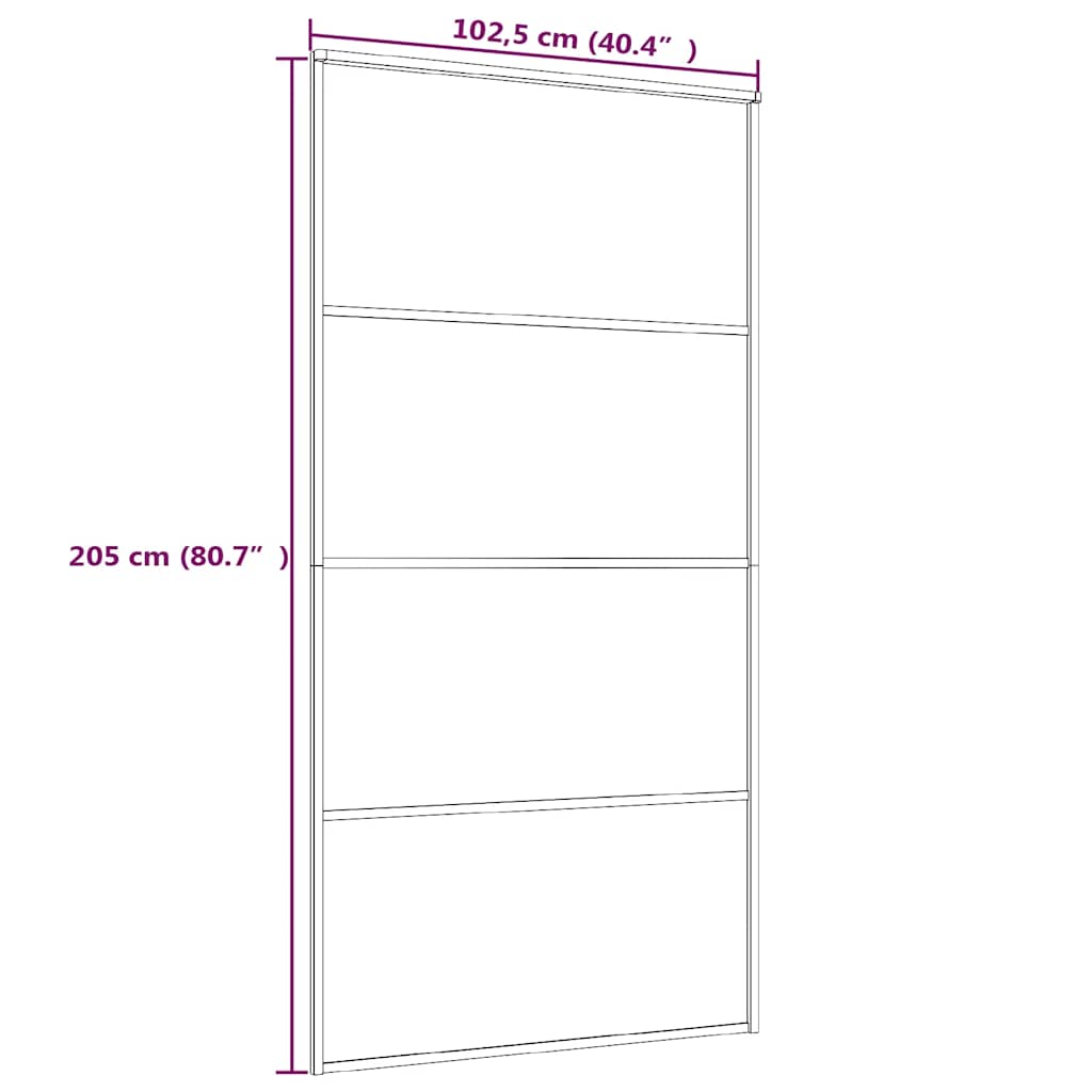 Porta Scorrevole in Vetro ESG e Alluminio 102,5x205 cm Nera - homemem39