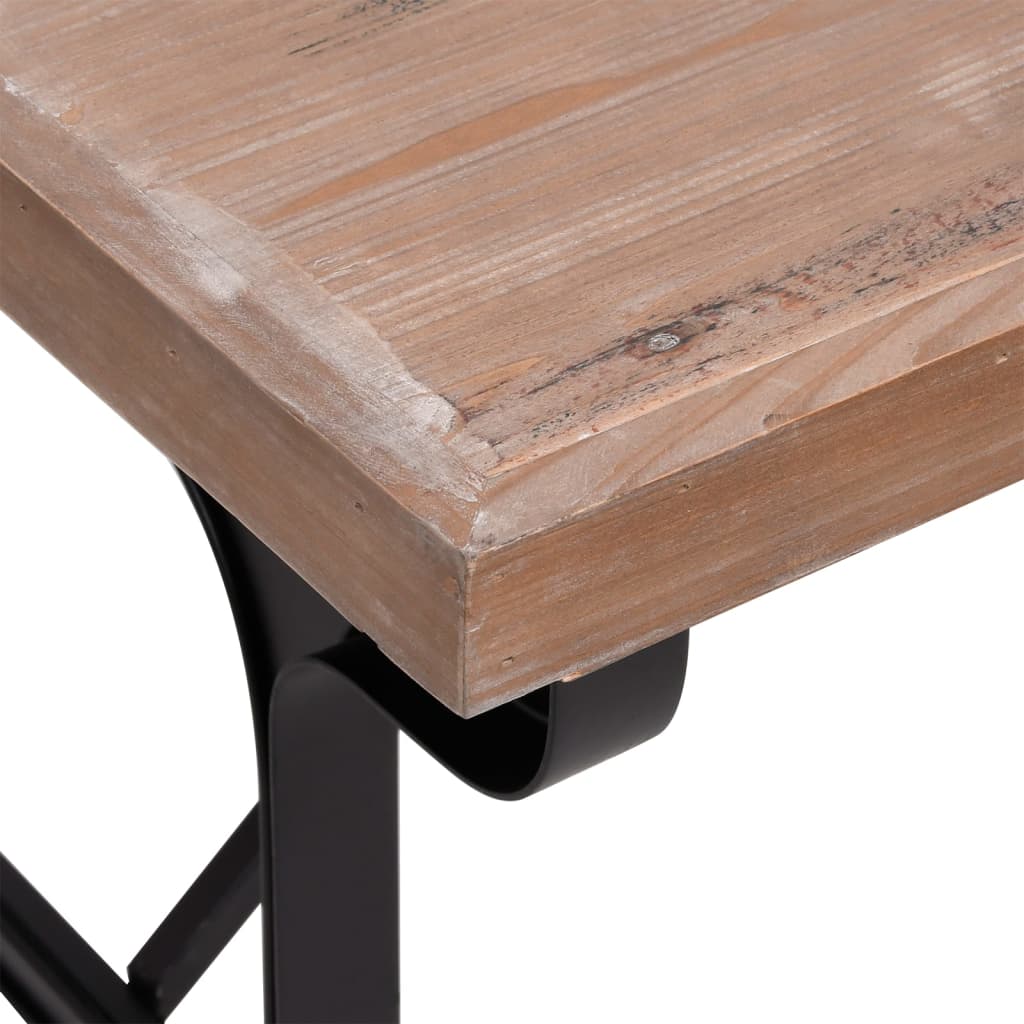 Tavolo da Pranzo 110x65x82cm in Legno Massello di Abete e Ferro - homemem39