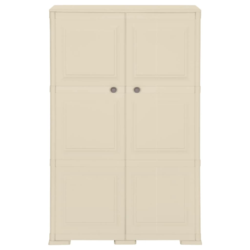 Armadietto in Plastica 79x43x125 cm Effetto Legno Bianco Angora - homemem39