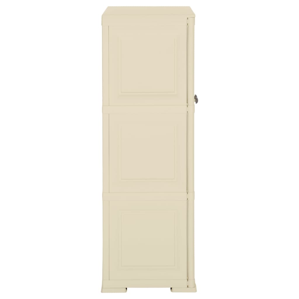 Armadietto in Plastica 79x43x125 cm Effetto Legno Bianco Angora - homemem39