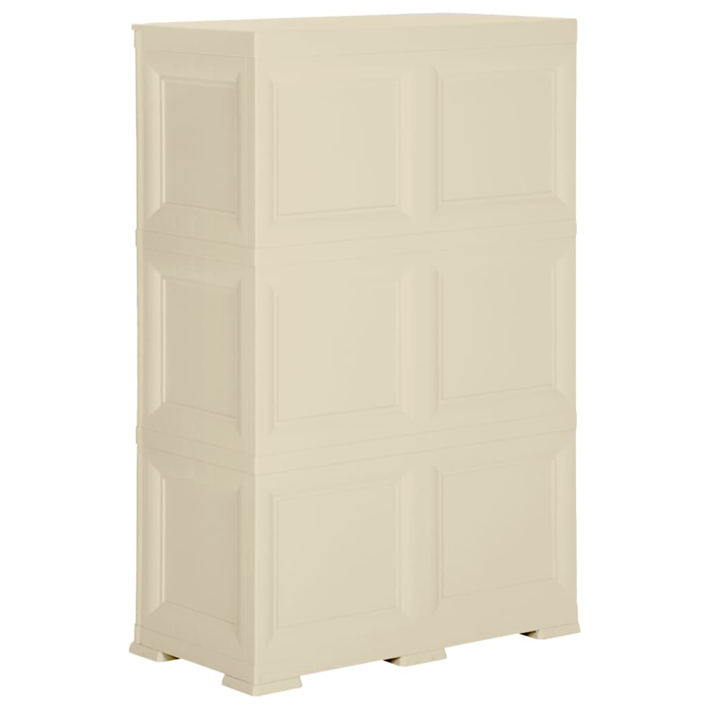 Armadietto in Plastica 79x43x125 cm Effetto Legno Bianco Angora - homemem39