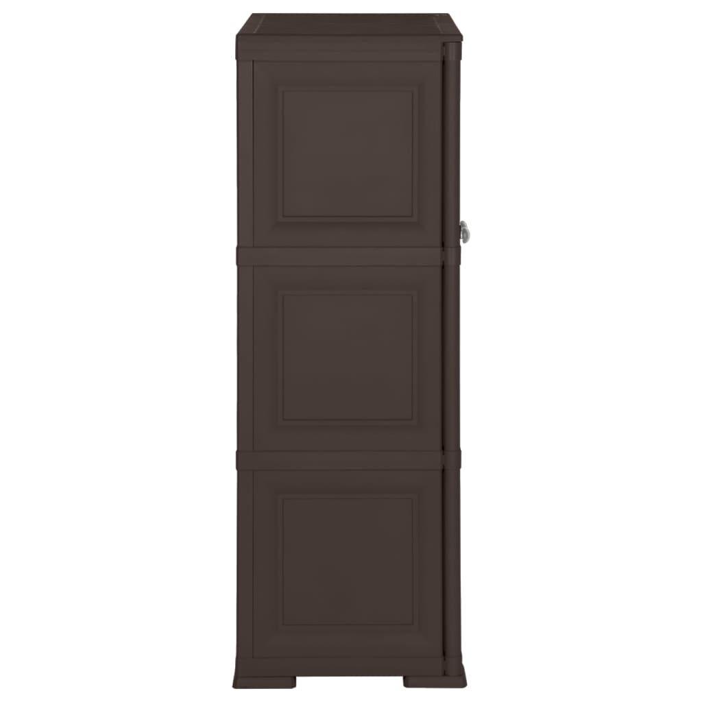 Armadietto in Plastica 79x43x125 cm Effetto Legno Marrone - homemem39