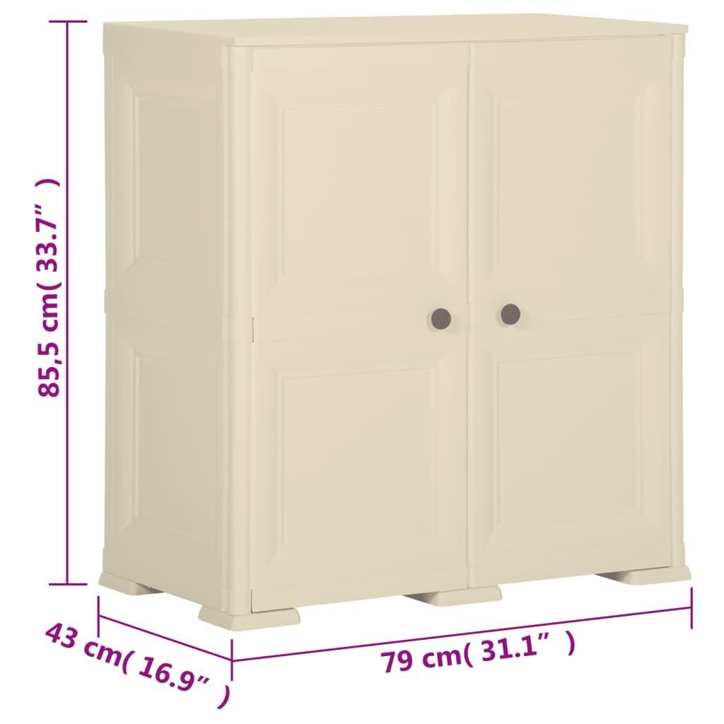 Armadietto in Plastica 79x43x85,5cm Effetto Legno Bianco Angora - homemem39