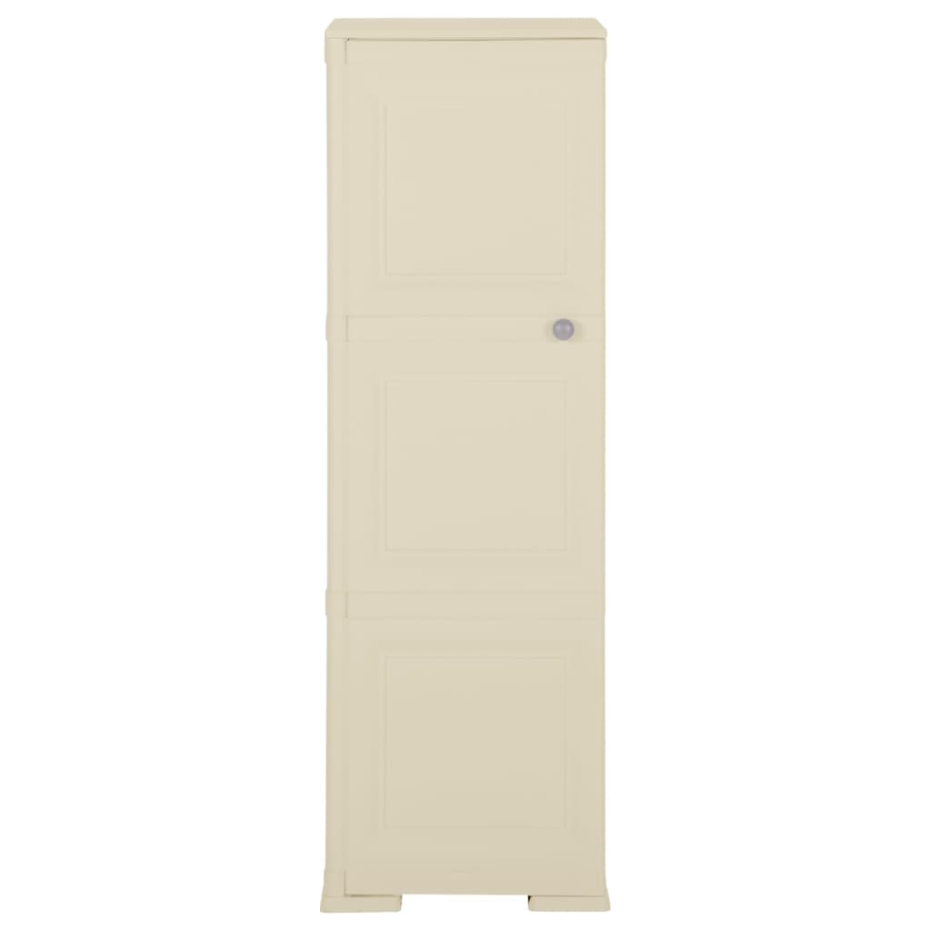 Armadietto in Plastica 40x43x125 cm Effetto Legno Bianco Angora - homemem39