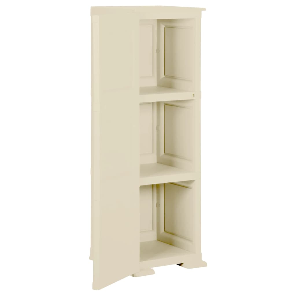Armadietto in Plastica 40x43x125 cm Effetto Legno Bianco Angora - homemem39