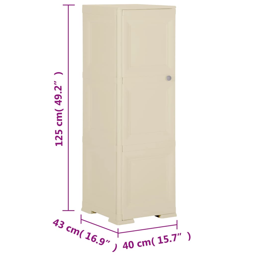 Armadietto in Plastica 40x43x125 cm Effetto Legno Bianco Angora - homemem39