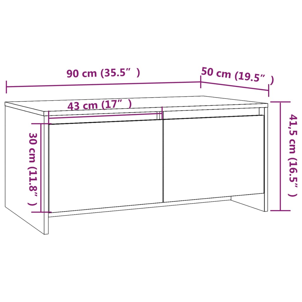 Tavolino da Salotto Rovere Sonoma 90x50x41,5 cm in Truciolato | homemem39