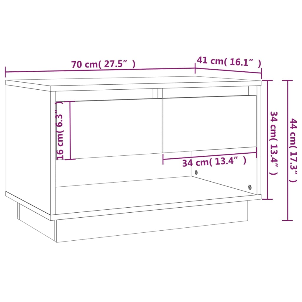 Mobile TV Rovere Marrone 70x41x44 cm in Truciolato