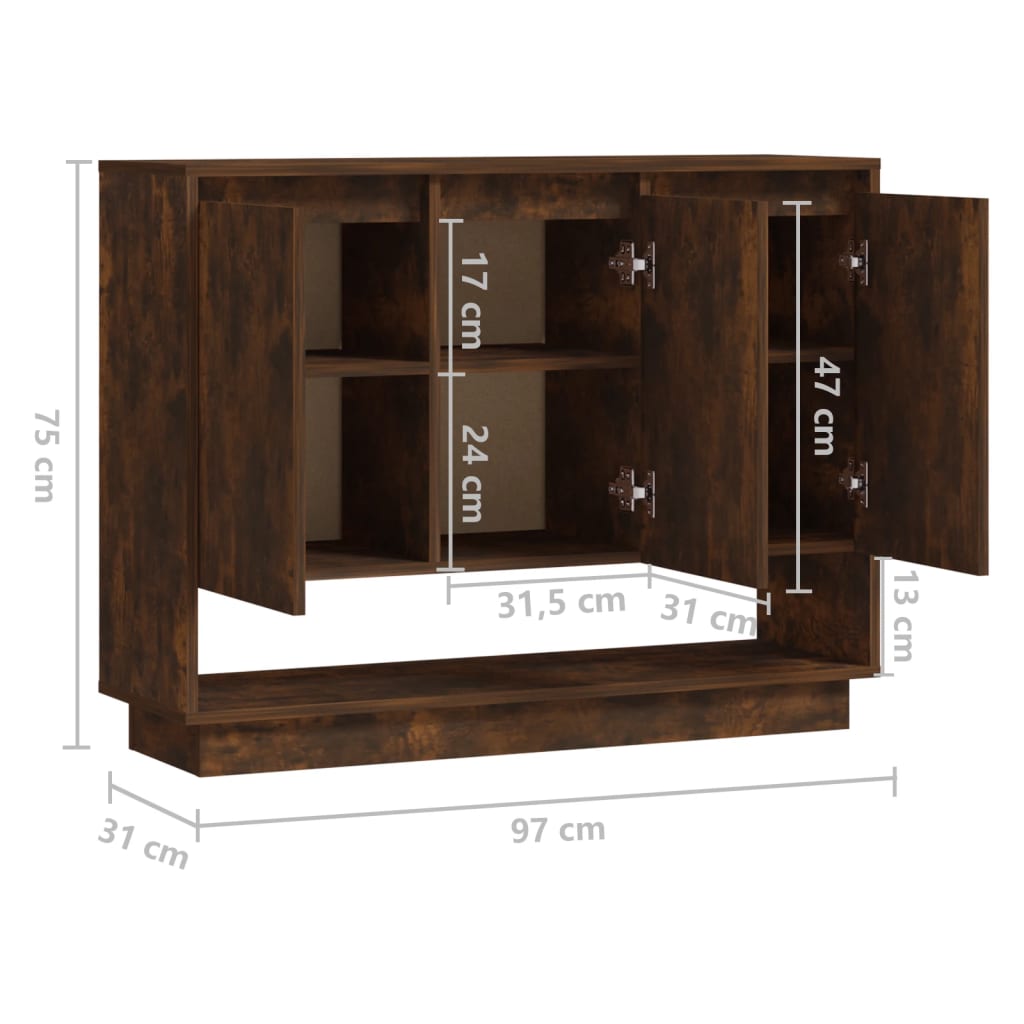 Credenza Rovere Fumo 97x31x75 cm in Truciolato | homemem39