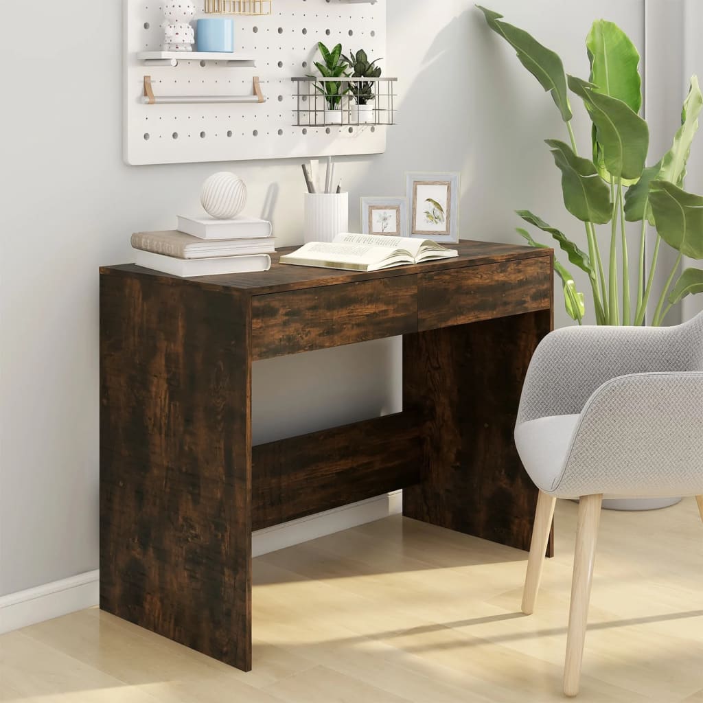 Scrivania Rovere Fumo 101x50x76,5 cm in Truciolato - homemem39