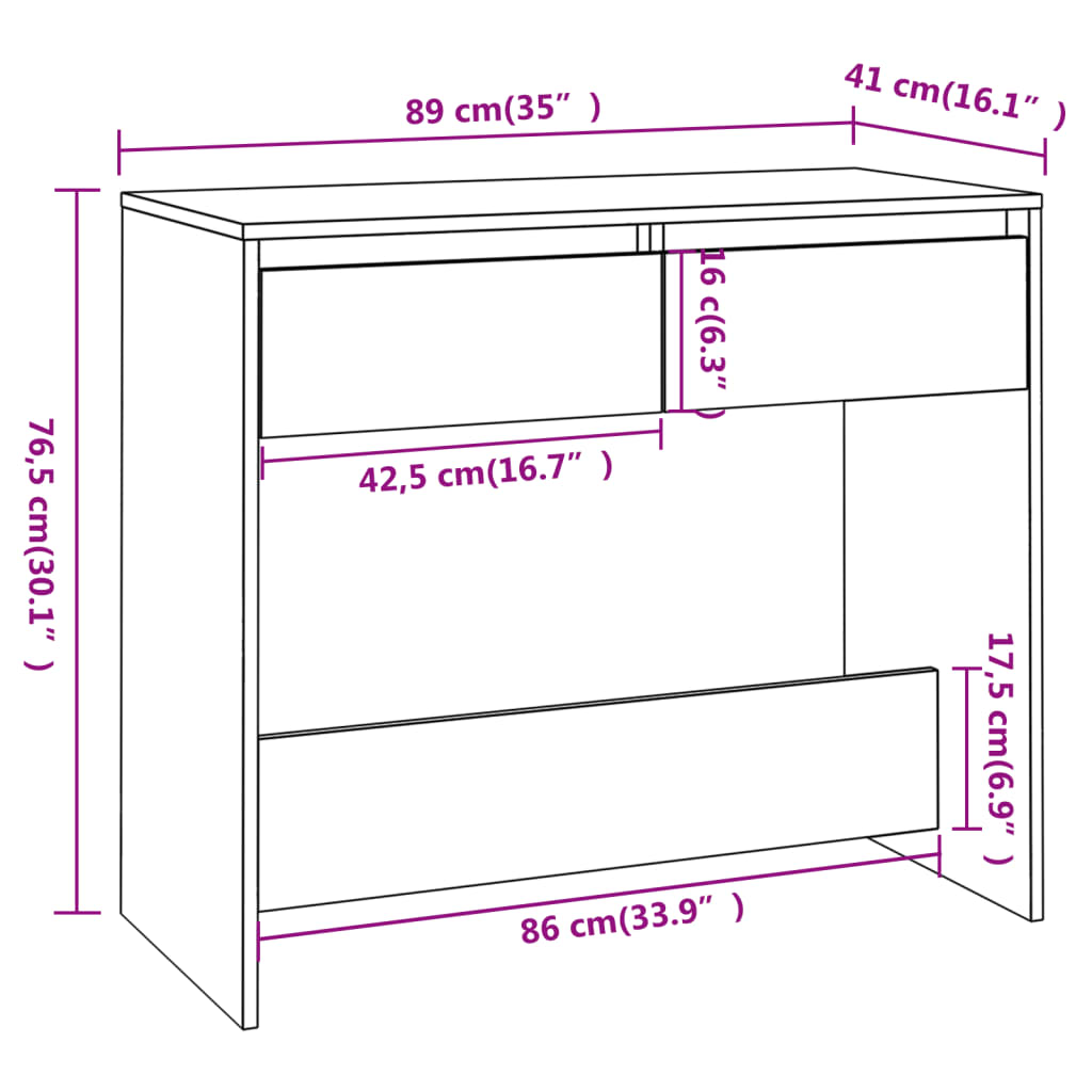 Tavolo Consolle Grigio Sonoma 89x41x76,5 cm in Acciaio | homemem39