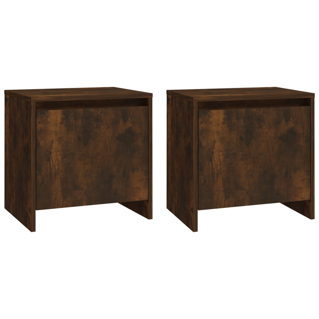 Bedside tables 2 pcs Smoked Oak 45x34x44.5 cm in chipboard