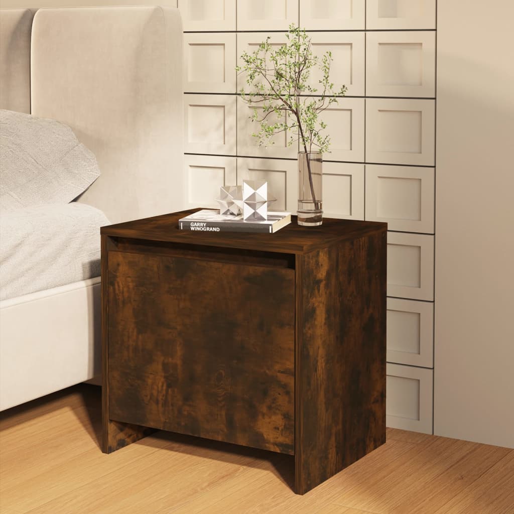 Bedside tables 2 pcs Smoked Oak 45x34x44.5 cm in chipboard