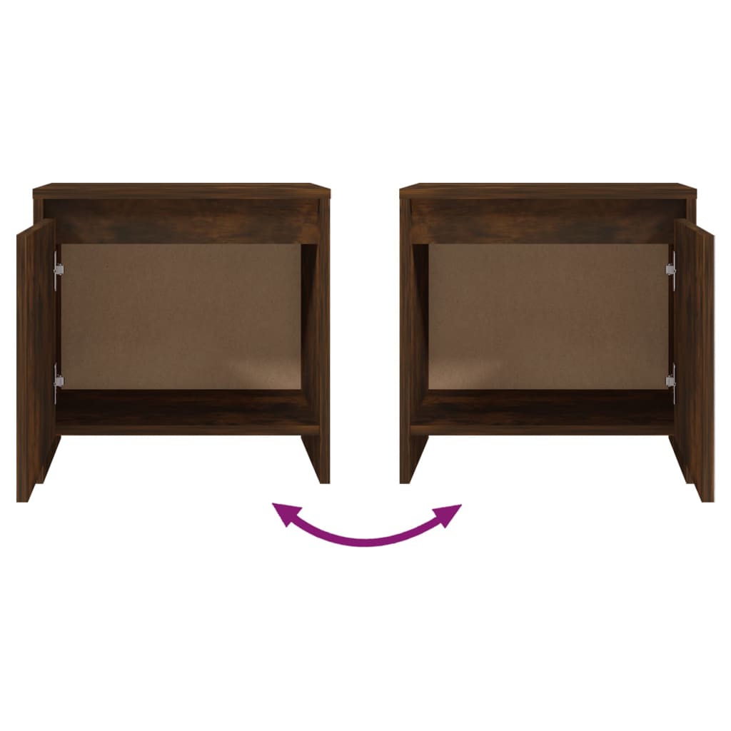 Bedside tables 2 pcs Smoked Oak 45x34x44.5 cm in chipboard