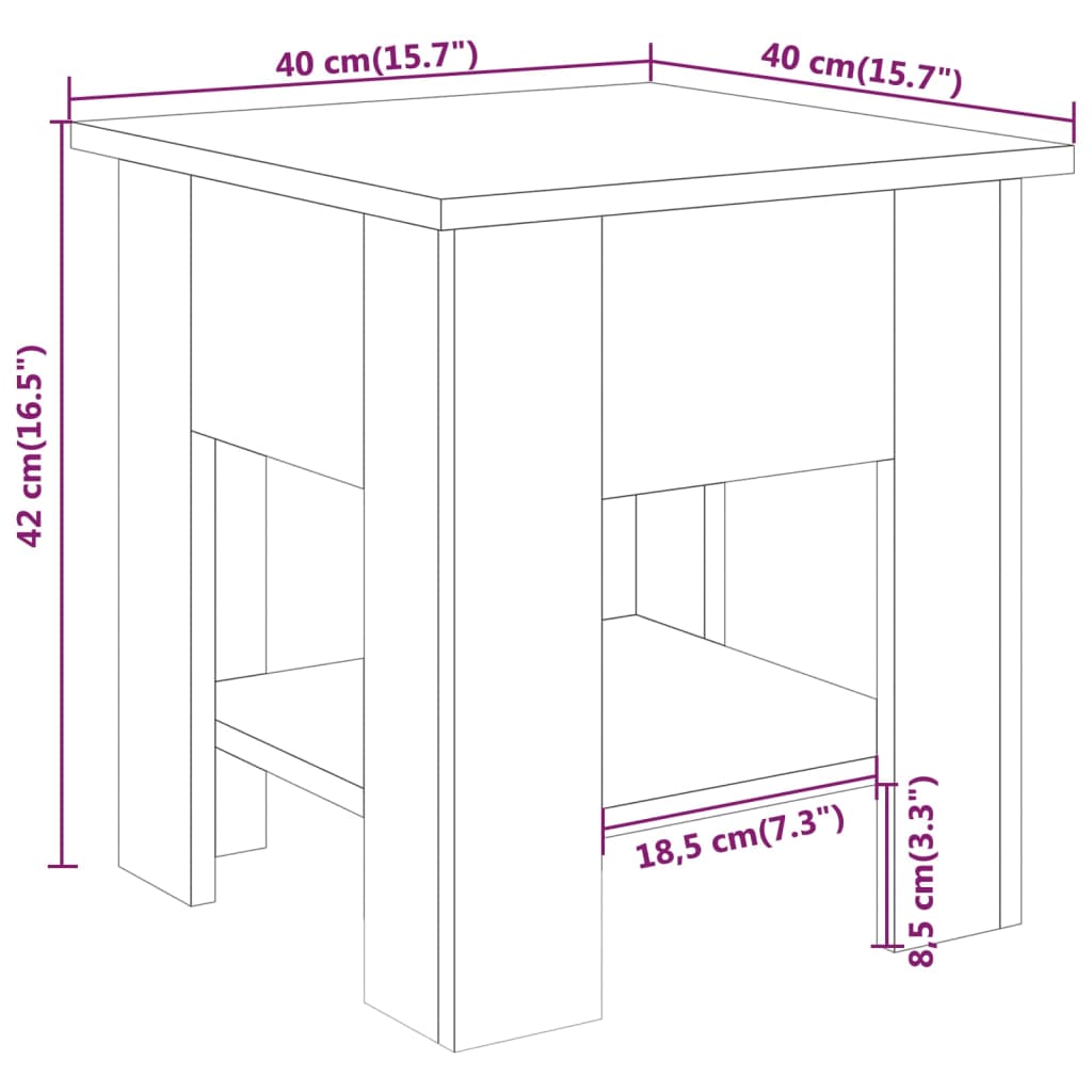 Tavolino da Salotto Grigio Sonoma 40x40x42 cm Legno Multistrato | homemem39