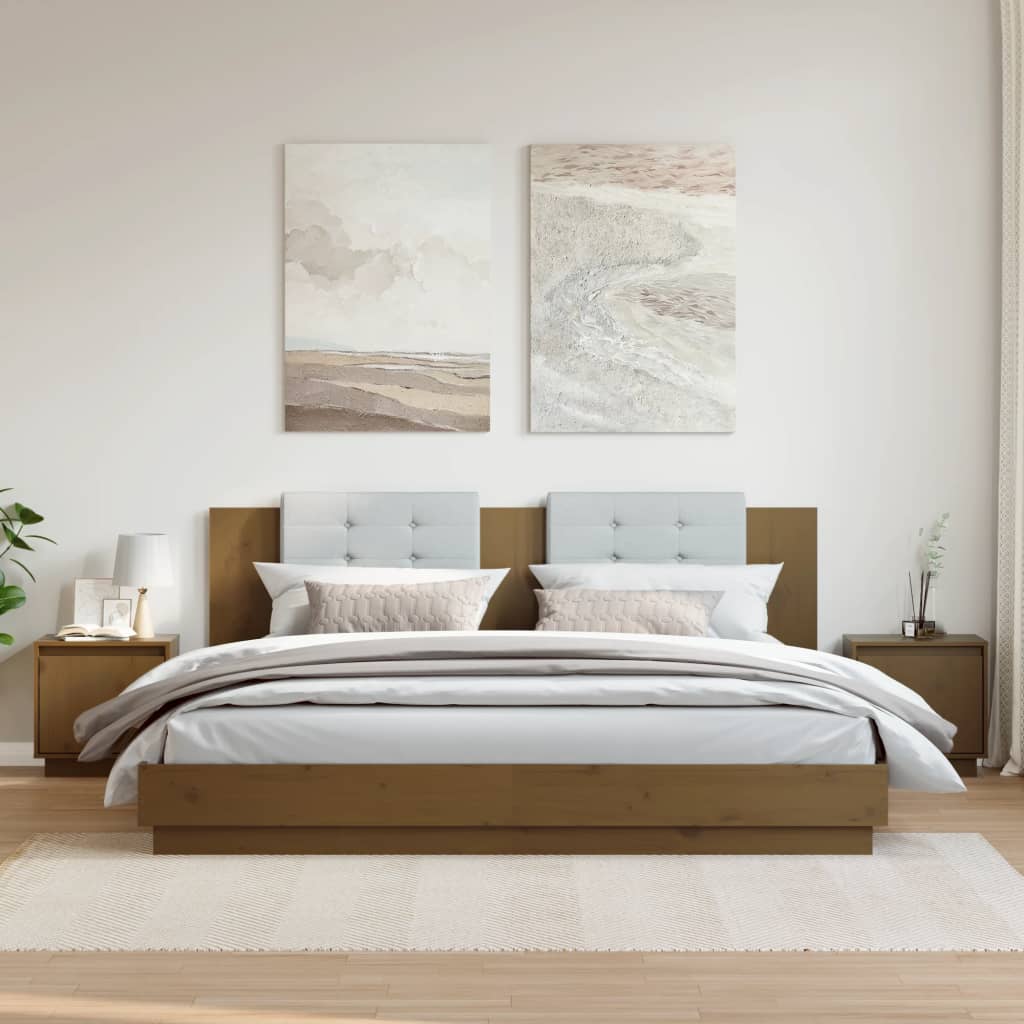 Comodini 2 pz Ambra 40x30x40 cm in Legno Massello di Pino - homemem39