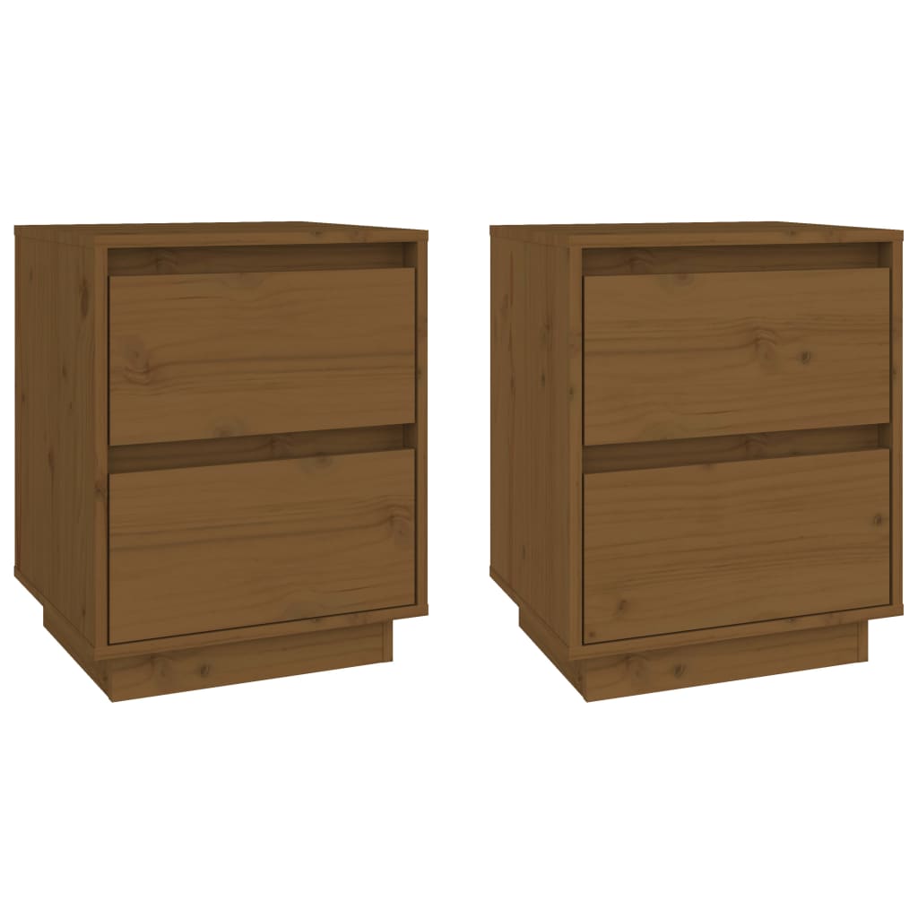 Comodini 2 pz Ambra 40x35x50 cm in Legno Massello di Pino