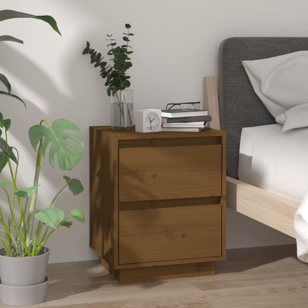 Comodini 2 pz Ambra 40x35x50 cm in Legno Massello di Pino
