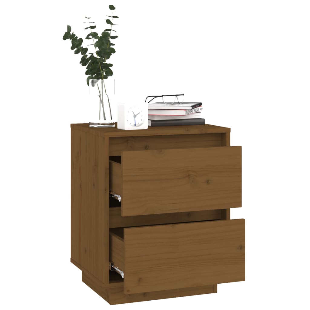 Comodini 2 pz Ambra 40x35x50 cm in Legno Massello di Pino