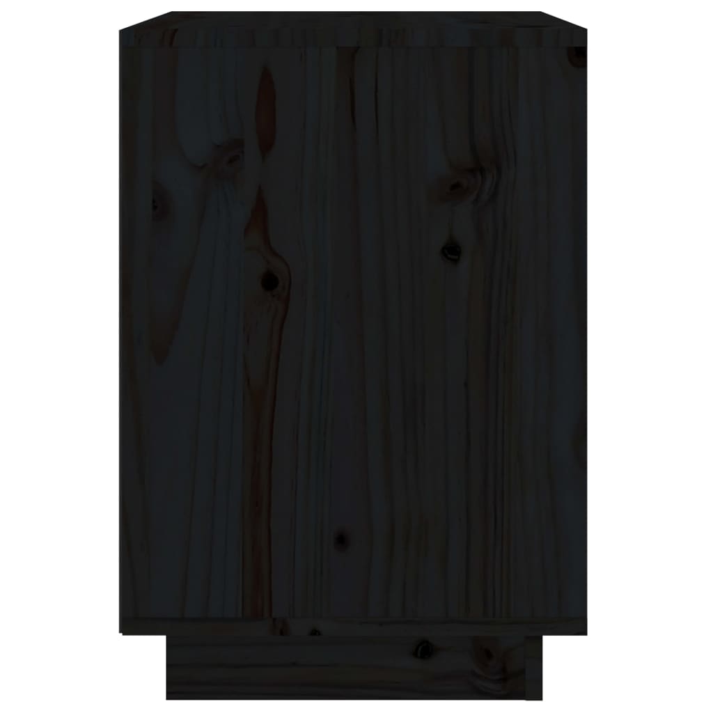 Comodini 2 pz Neri 40x35x50 cm in Legno Massello di Pino - homemem39