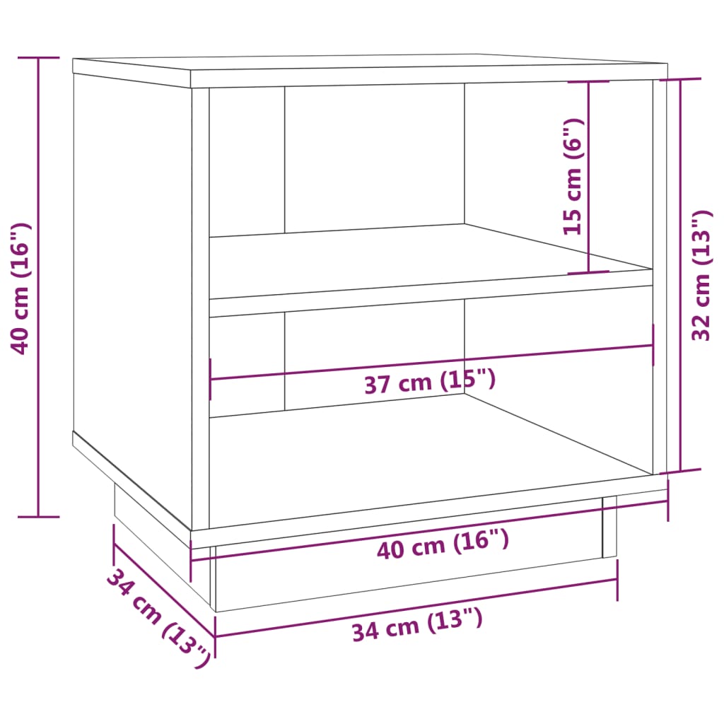Comodini 2 pz 40x34x40 cm in Legno Massello di Pino - homemem39