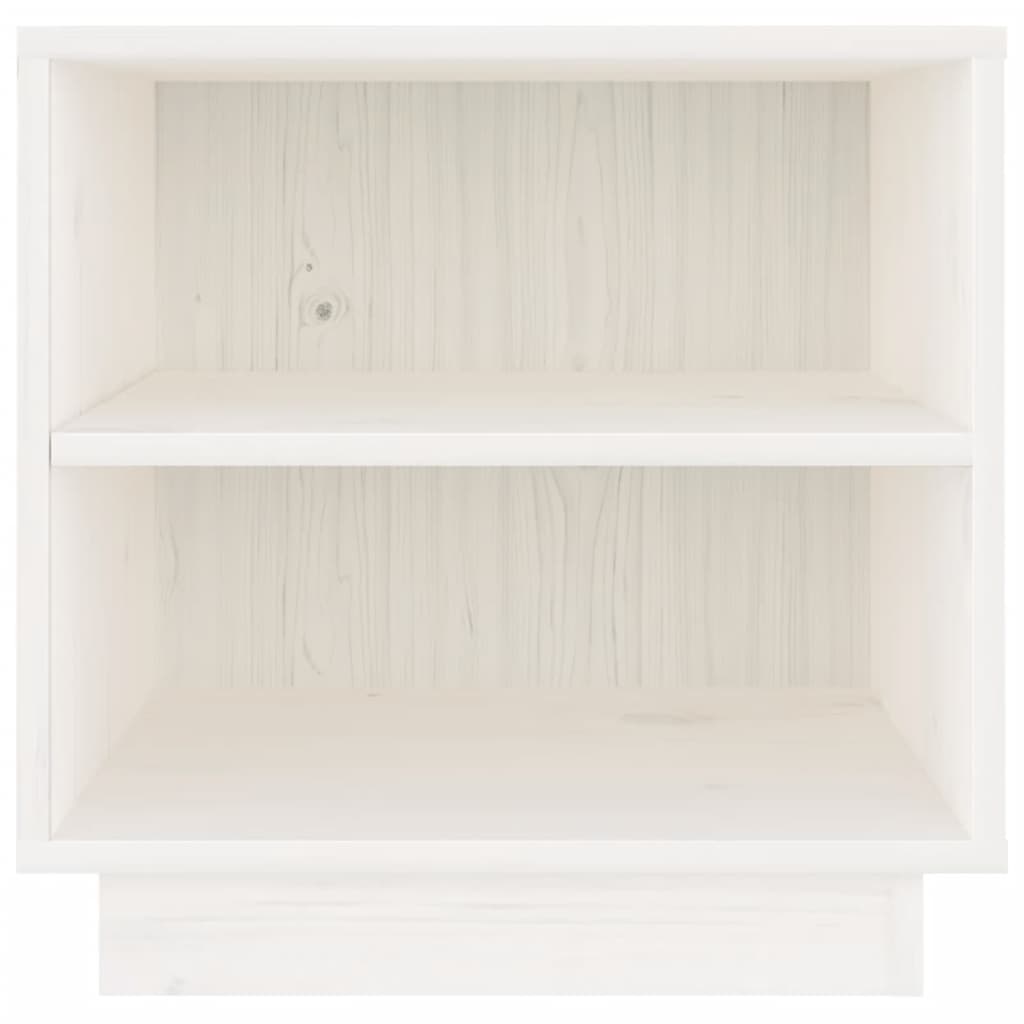 Comodini Bianchi 2 pz 40x34x40 cm in Legno Massello di Pino - homemem39