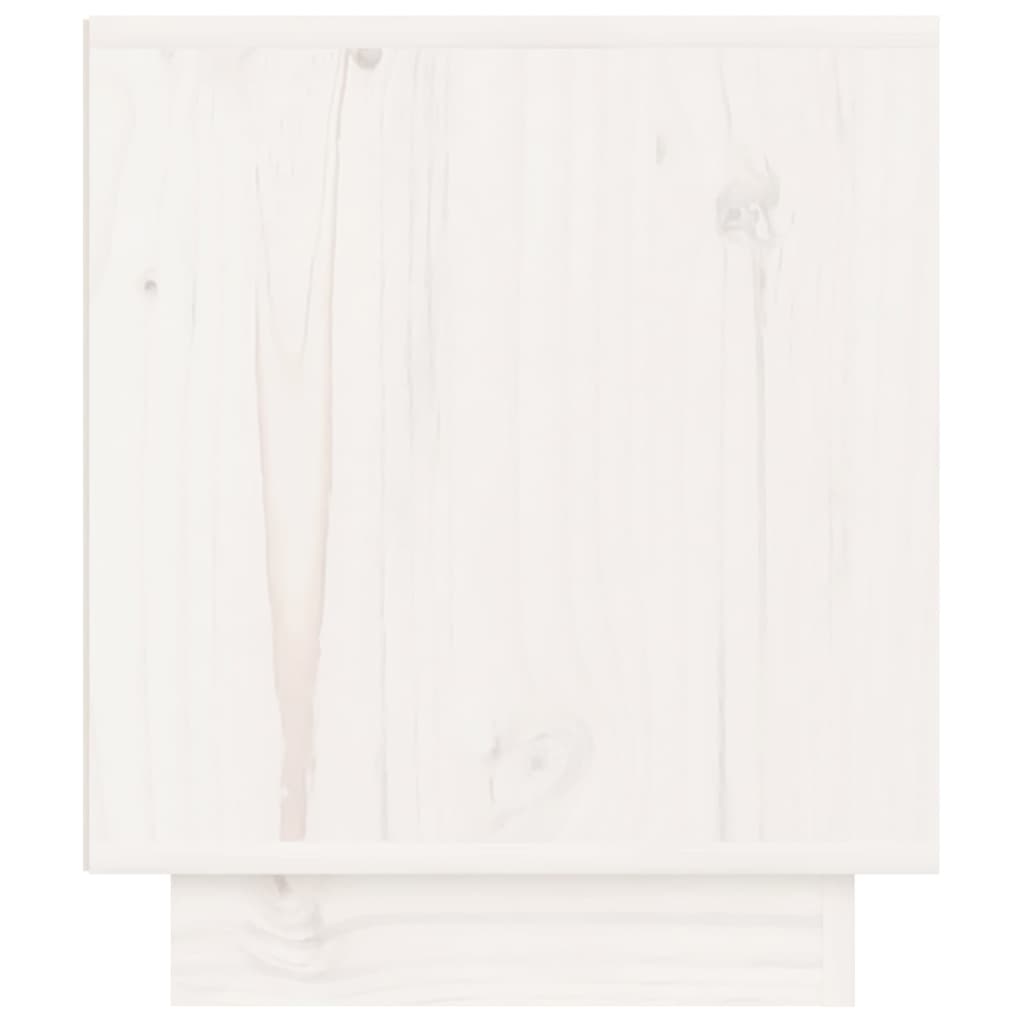 Comodini Bianchi 2 pz 40x34x40 cm in Legno Massello di Pino - homemem39
