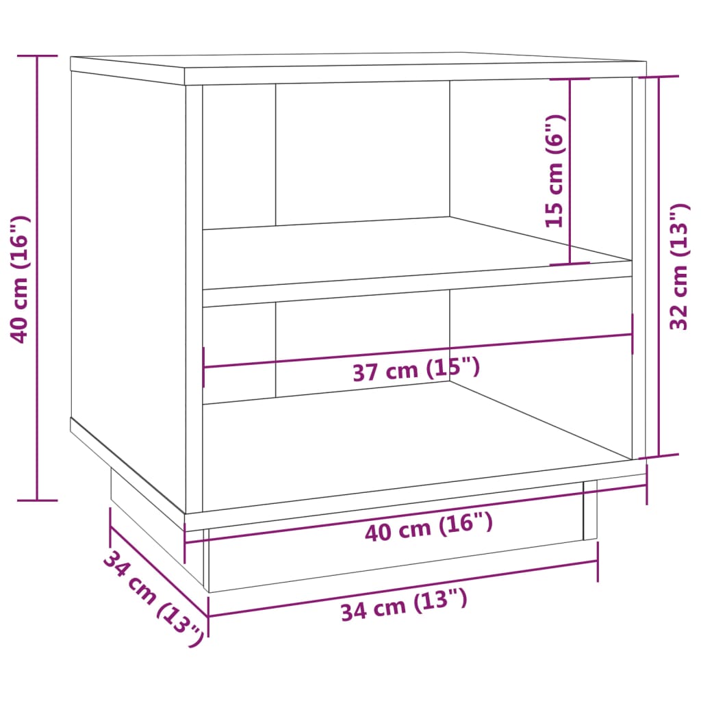 Comodini Bianchi 2 pz 40x34x40 cm in Legno Massello di Pino - homemem39