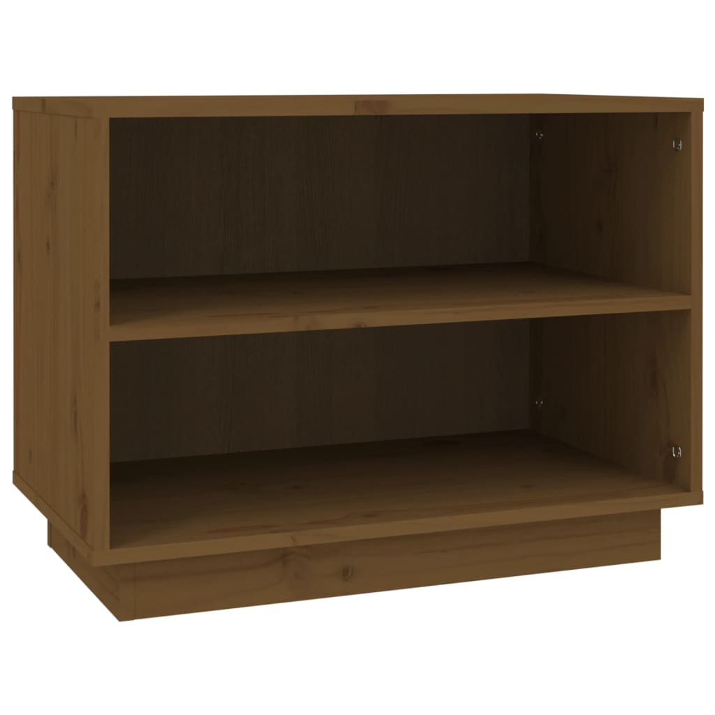 Scarpiera Marrone Ambra 60x34x45 cm in Legno Massello di Pino