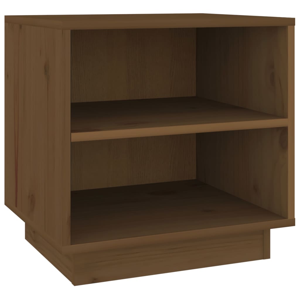 Comodino Marrone Ambrato 40x34x40 cm in Legno Massello di Pino - homemem39