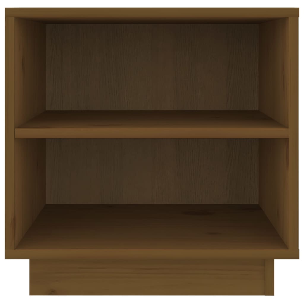 Comodino Marrone Ambrato 40x34x40 cm in Legno Massello di Pino - homemem39