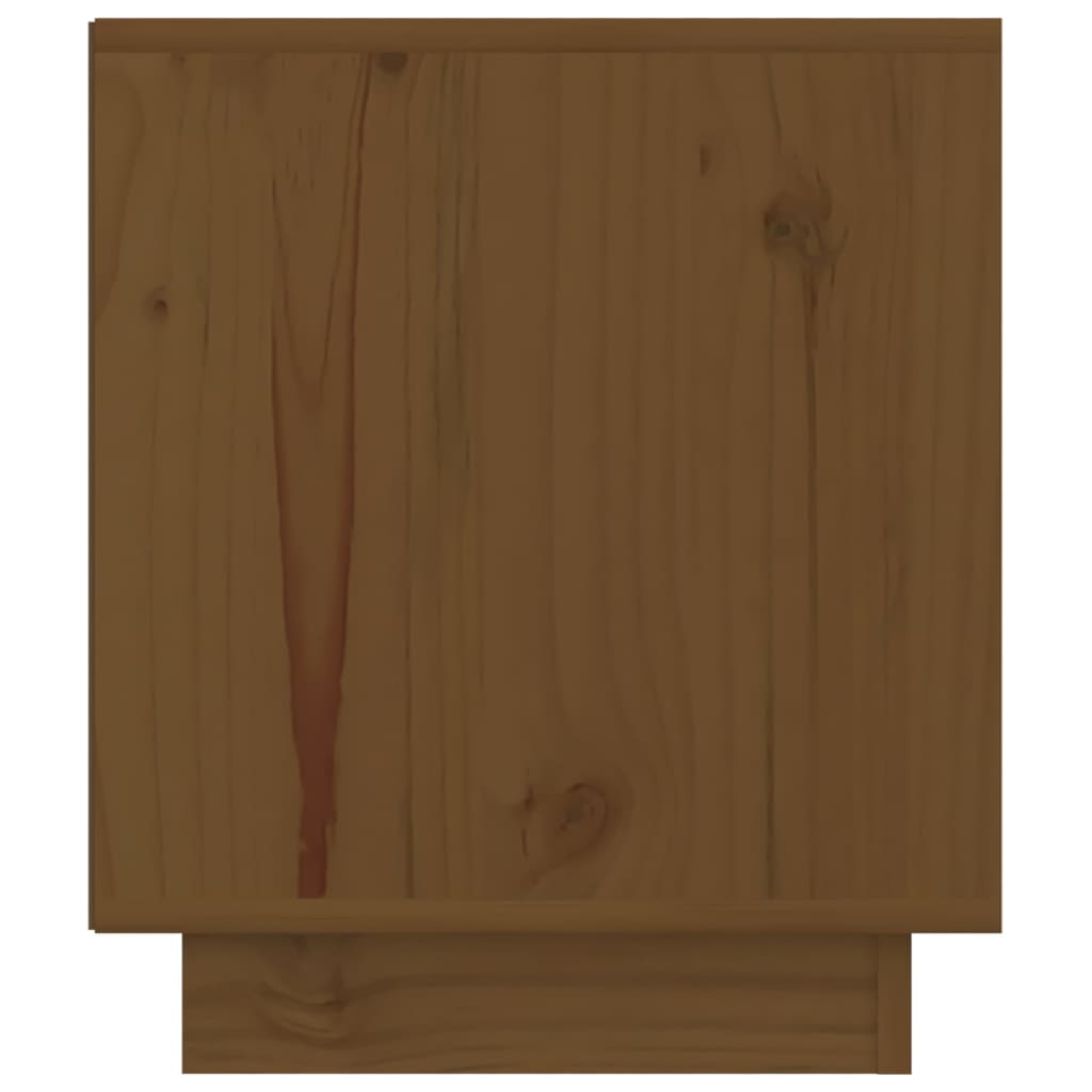 Comodino Marrone Ambrato 40x34x40 cm in Legno Massello di Pino - homemem39