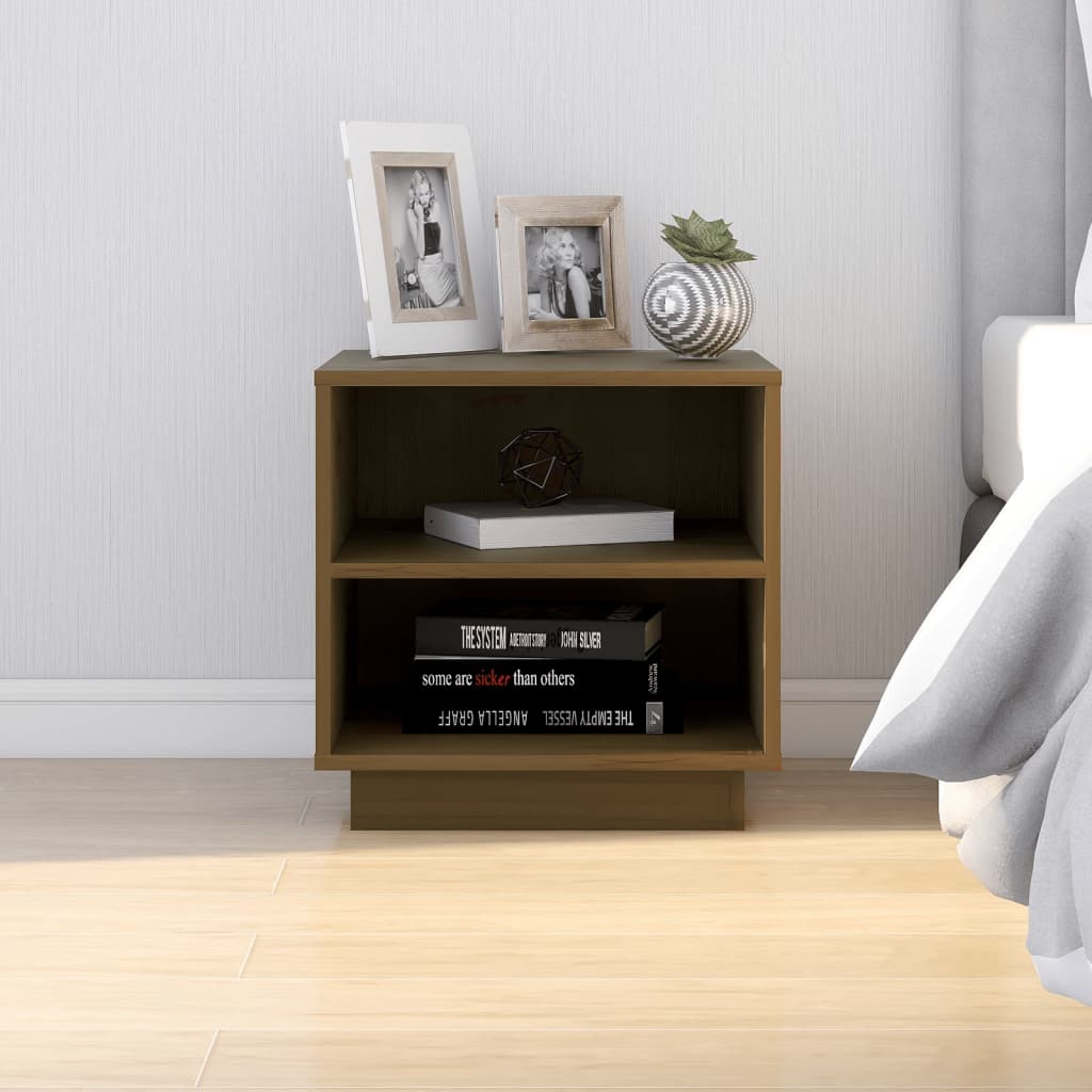 Comodini 2 pz Ambrati 40x34x40 cm in Legno Massello di Pino - homemem39