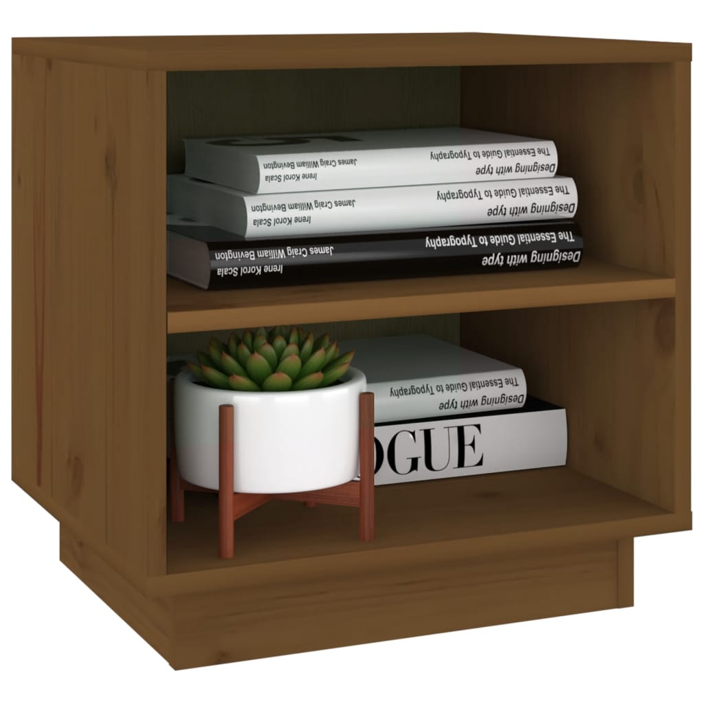 Comodini 2 pz Ambrati 40x34x40 cm in Legno Massello di Pino - homemem39