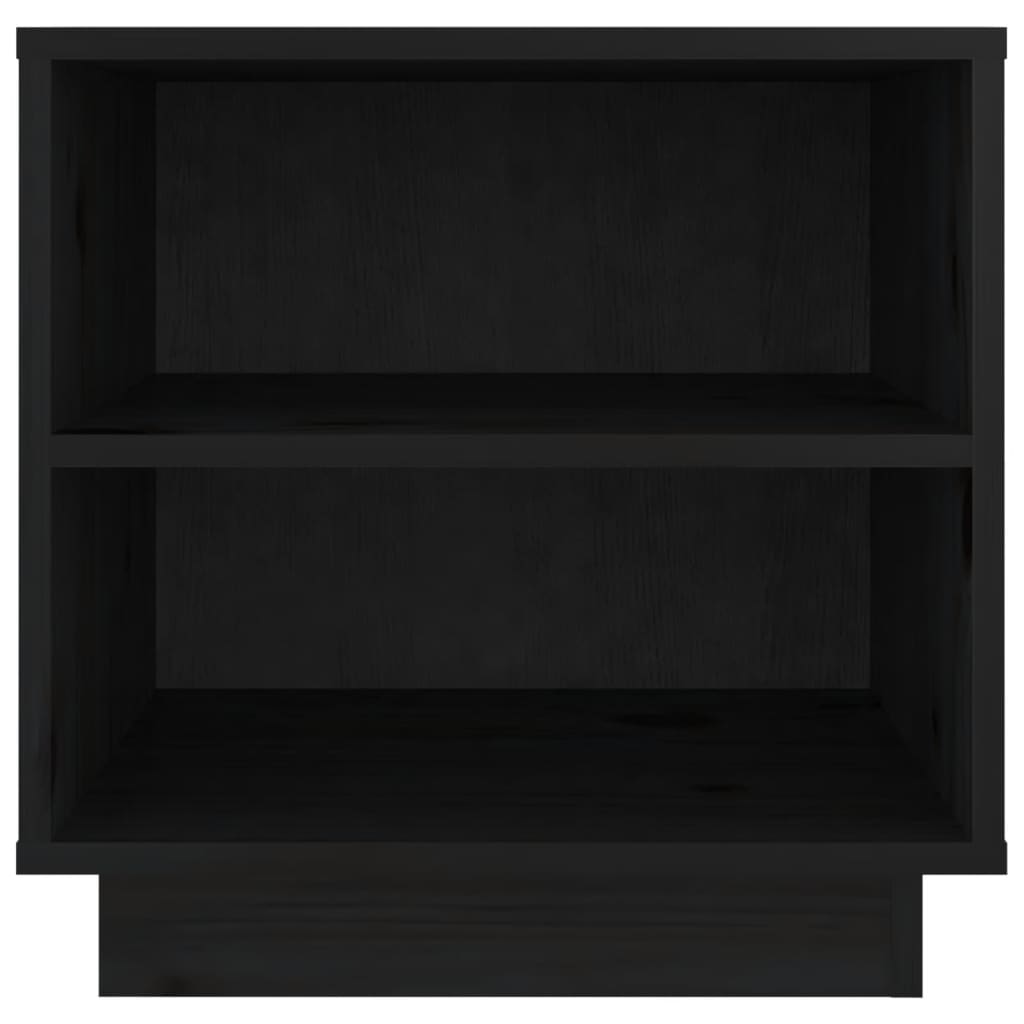 Comodini Neri 2 pz 40x34x40 cm in Legno Massello di Pino - homemem39