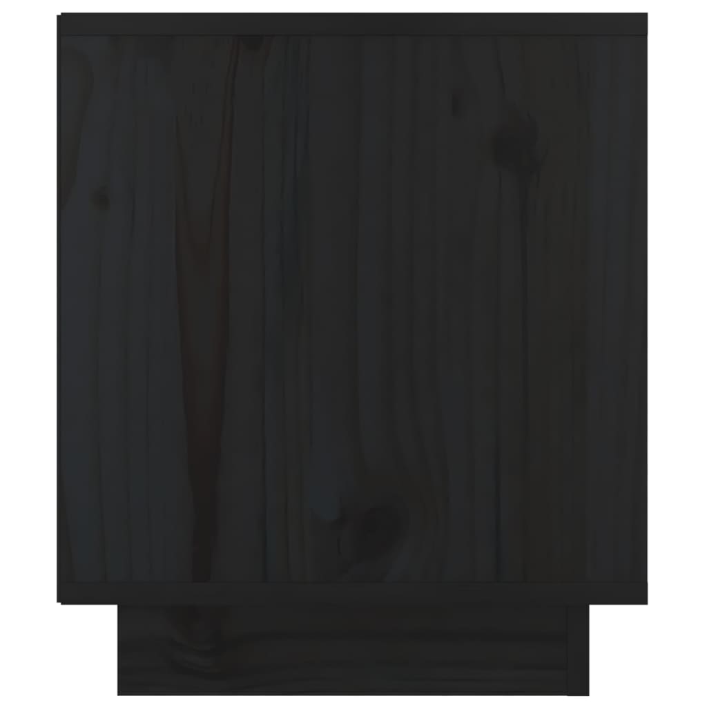 Comodini Neri 2 pz 40x34x40 cm in Legno Massello di Pino - homemem39
