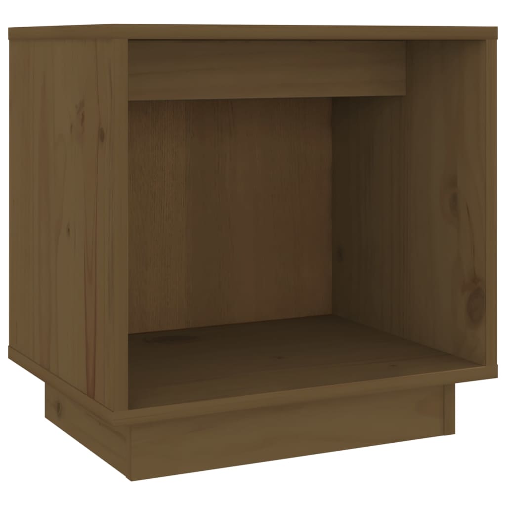 Comodino Marrone Ambra 40x30x40 cm in Legno Massello di Pino - homemem39