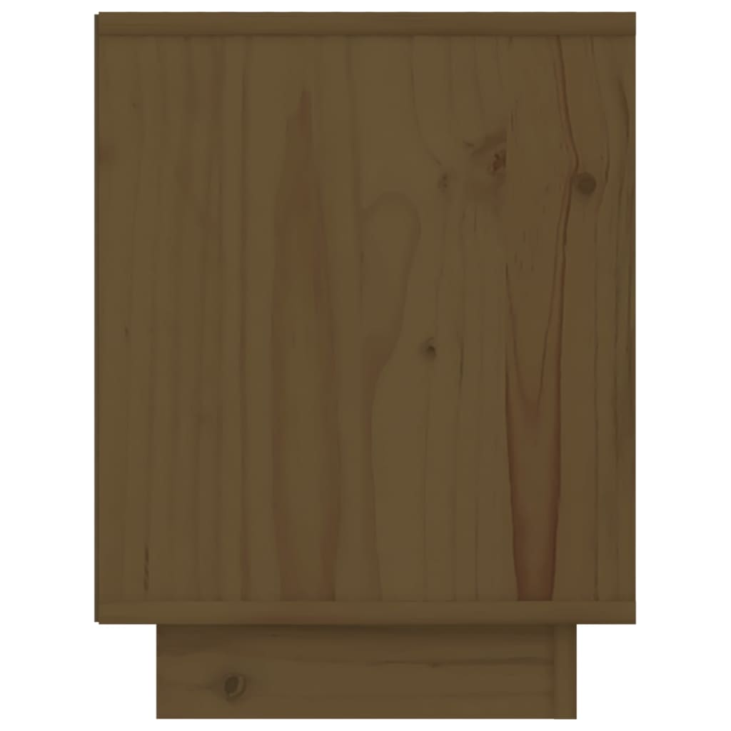 Comodino Marrone Ambra 40x30x40 cm in Legno Massello di Pino - homemem39