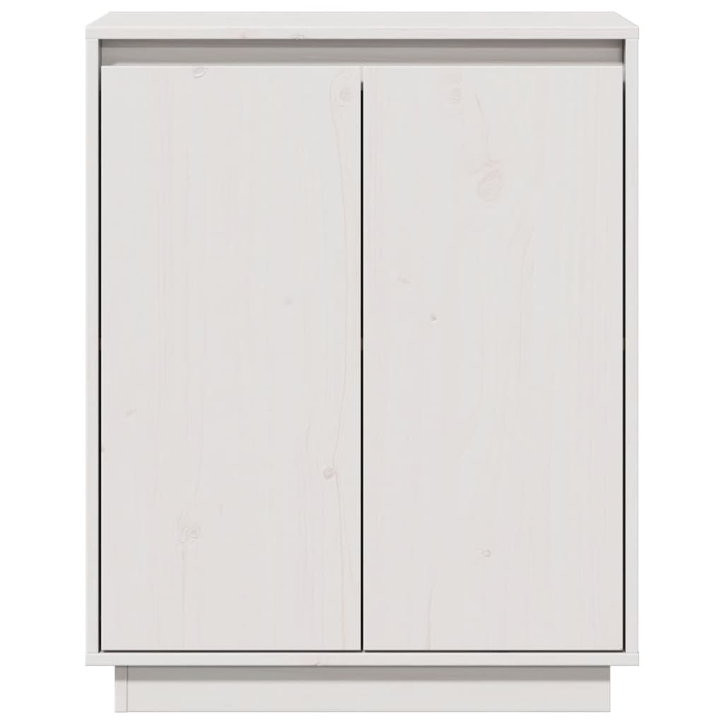 Credenza Bianca 60x34x75 cm in Legno Massello di Pino - homemem39