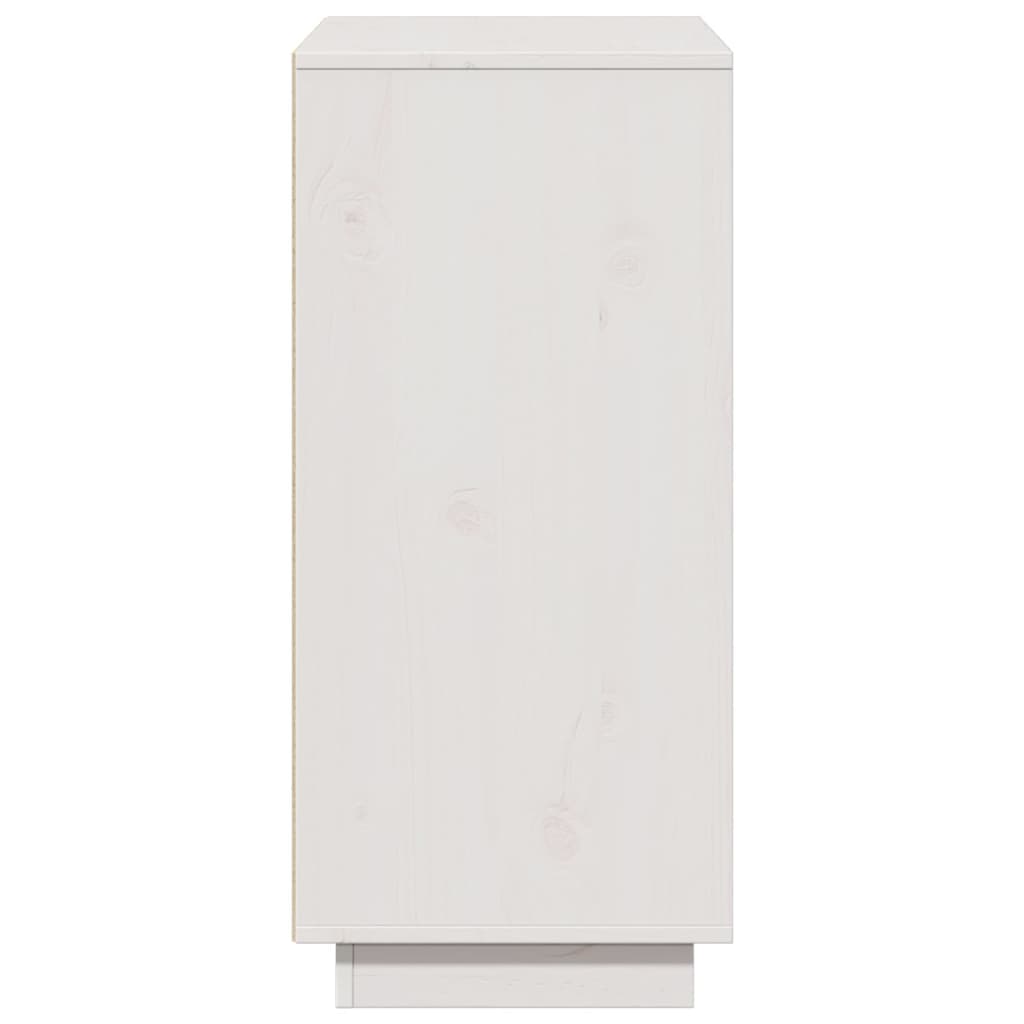 Credenza Bianca 60x34x75 cm in Legno Massello di Pino - homemem39