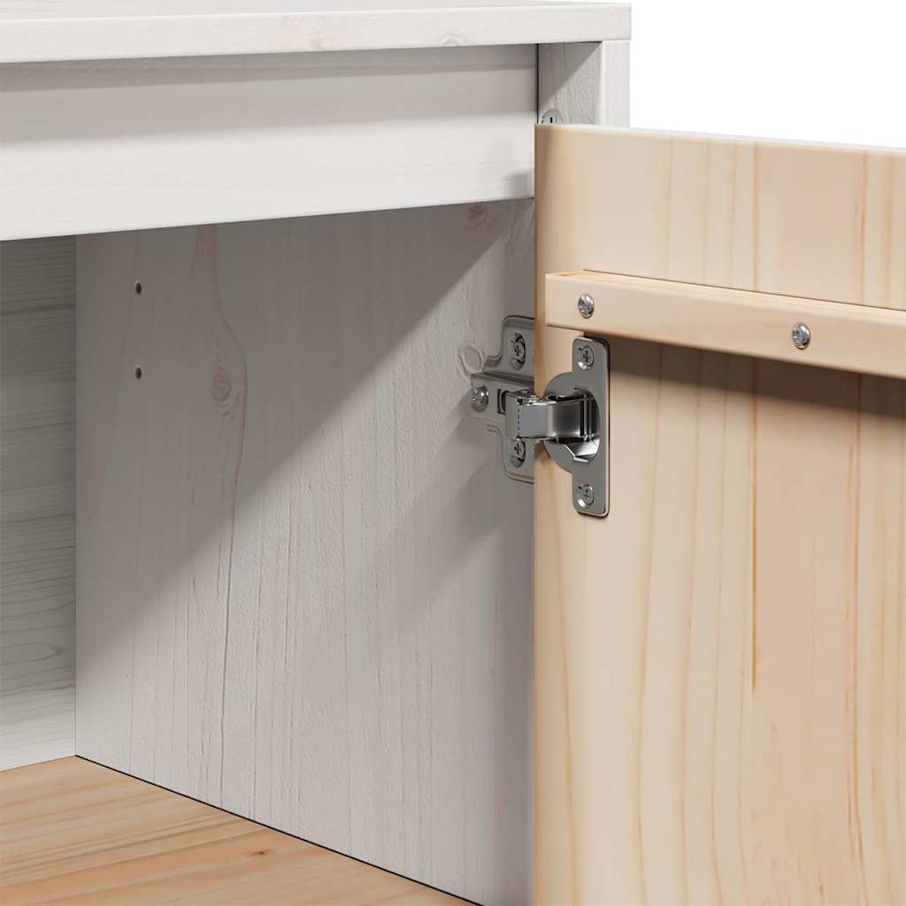 Credenza Bianca 31,5x34x75 cm in Legno Massello di Pino | homemem39