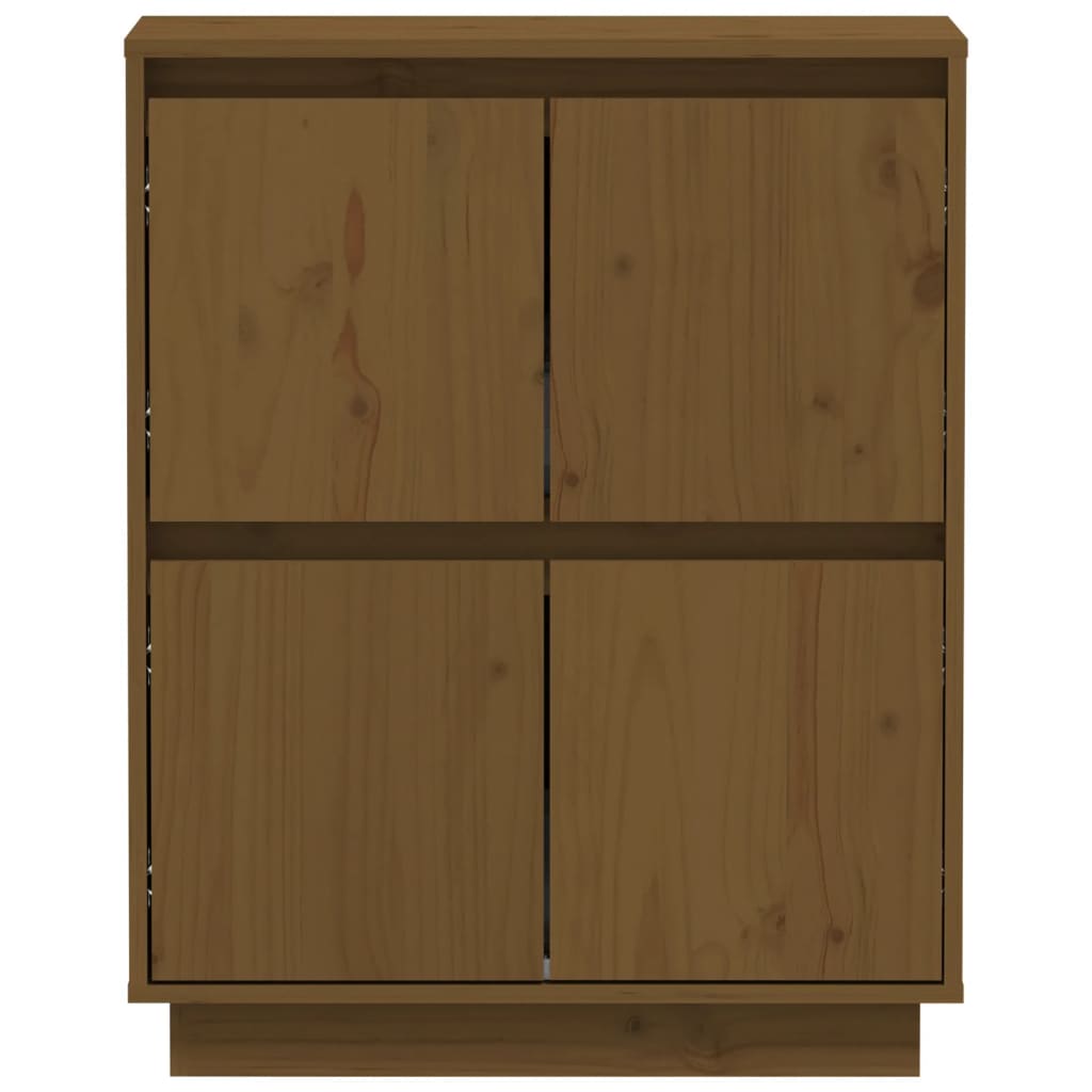 Credenza Marrone Ambra 60x34x75 cm in Legno Massello di Pino - homemem39
