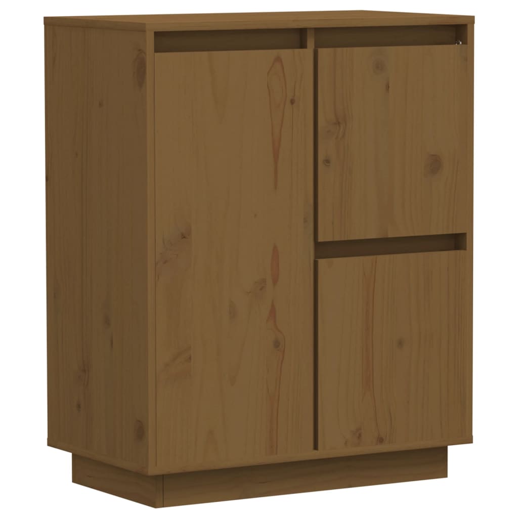 Credenza Marrone Ambra 60x34x75 cm in Legno Massello di Pino - homemem39