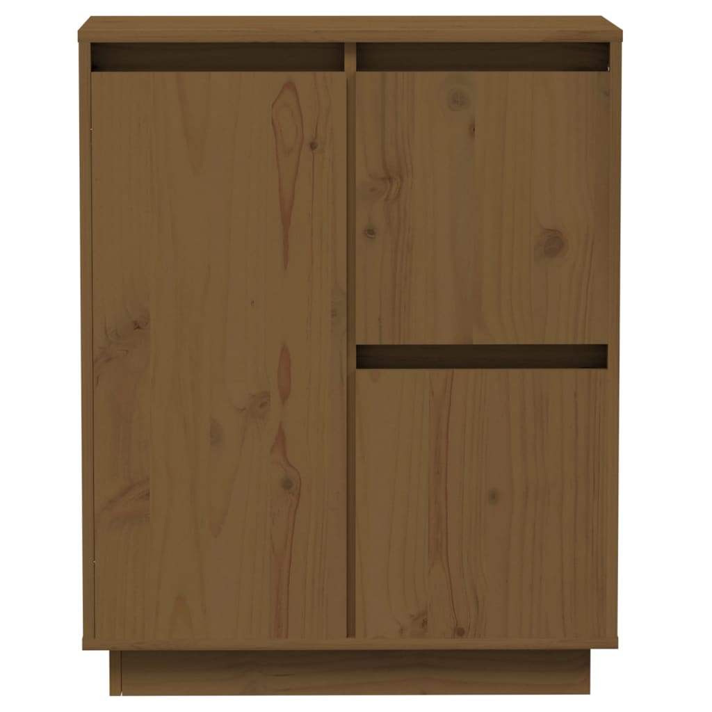 Credenza Marrone Ambra 60x34x75 cm in Legno Massello di Pino - homemem39