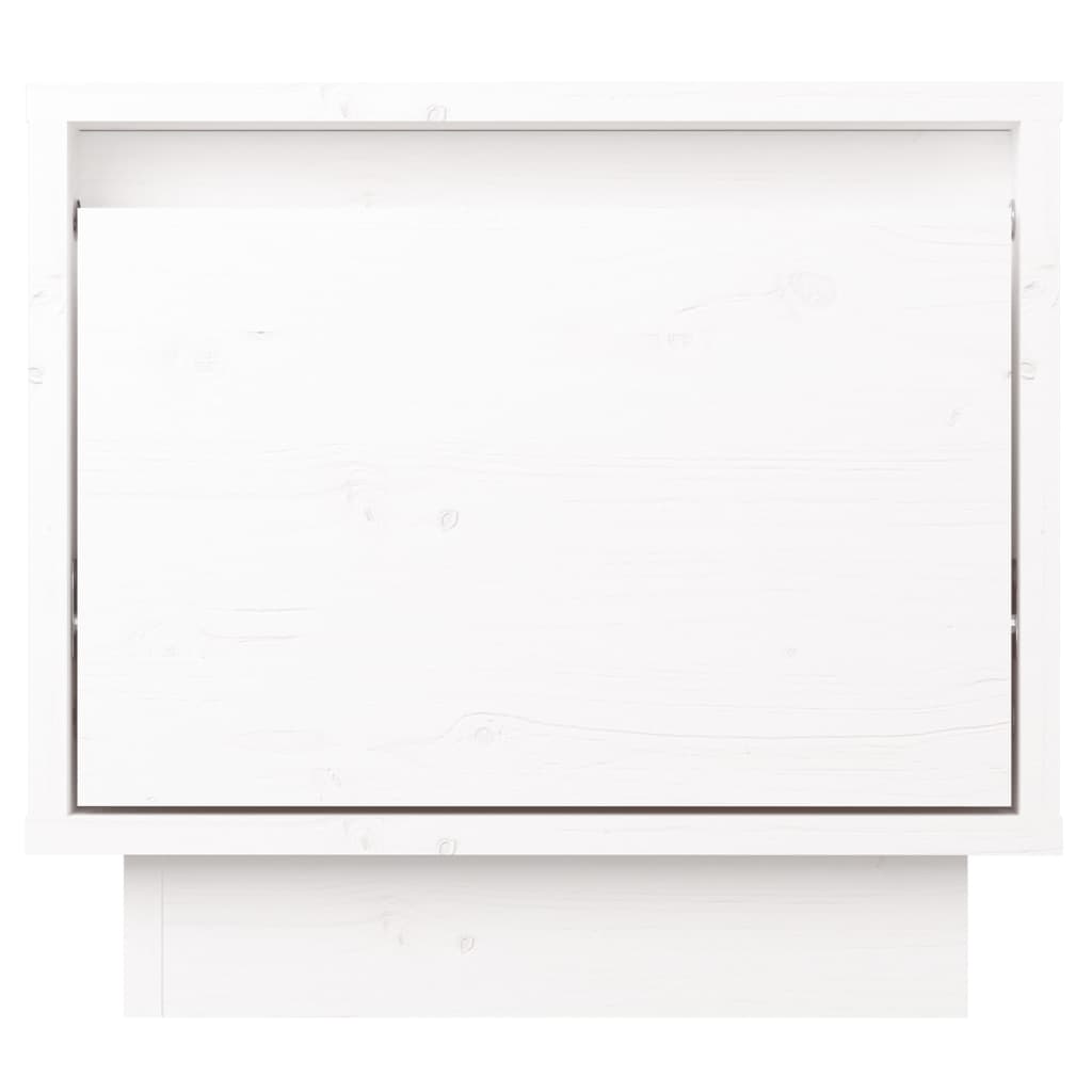 Comodini 2 pz Bianchi 35x34x32 cm in Legno Massello di Pino - homemem39