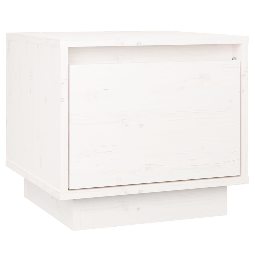 Comodini 2 pz Bianchi 35x34x32 cm in Legno Massello di Pino - homemem39