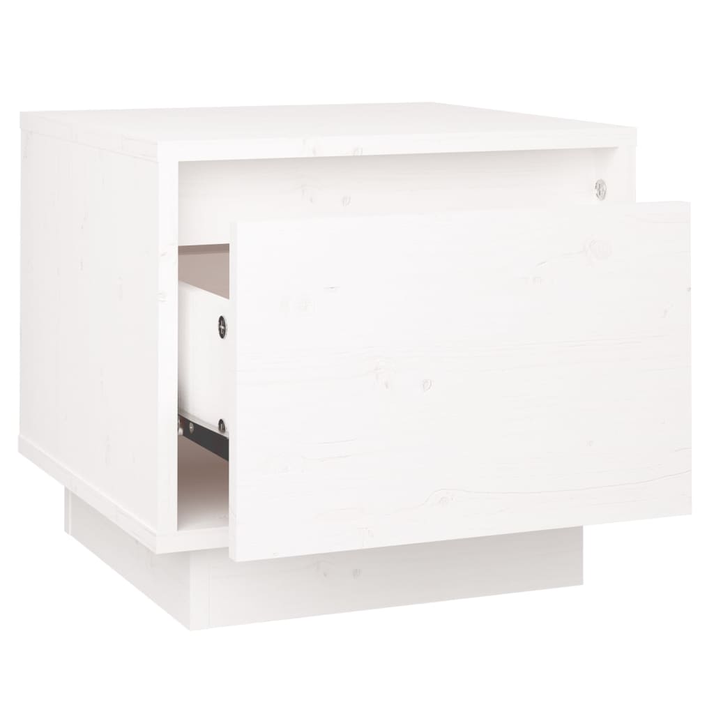 Comodini 2 pz Bianchi 35x34x32 cm in Legno Massello di Pino - homemem39