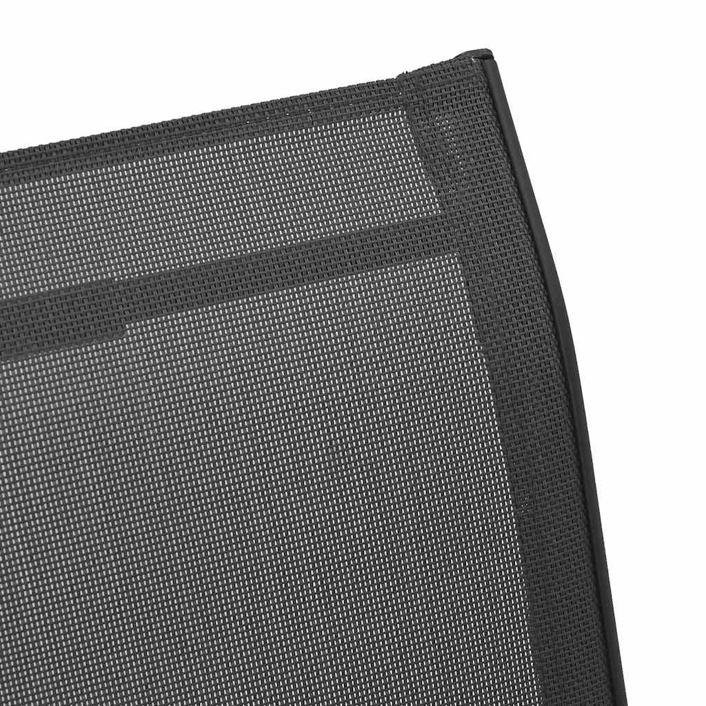 Sedie da Giardino Impilabili 6 pz in Tessuto Textilene Nero | homemem39